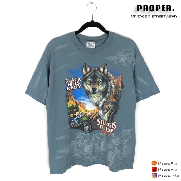 Sturgis Motorcycle Wolf Tee Shirt - Picture 1 of 8
